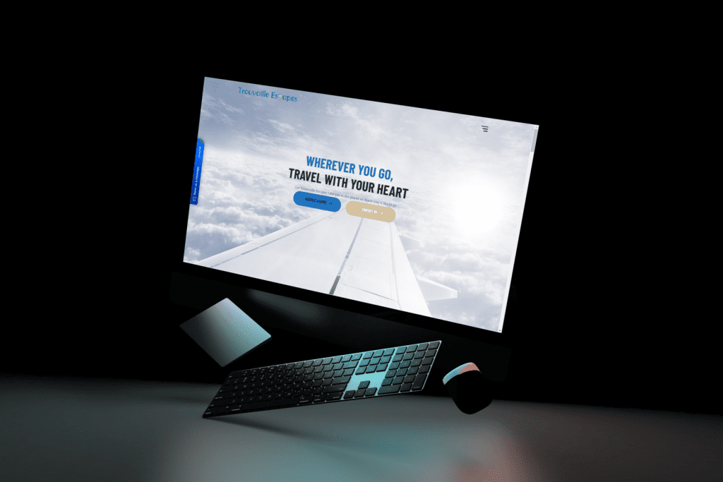 Our clients website, that we have build as mockup on a PC. We have developed the website for this client, and thats how it looks.